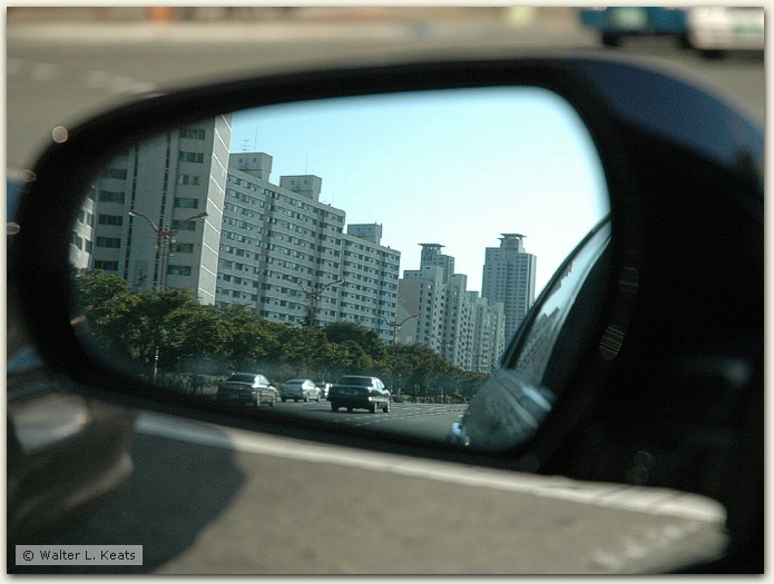 View of Busan from a side mirror... Busan, ROK